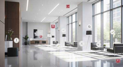 A hallway with white walls and plantsnnAI-generated content may be incorrect.